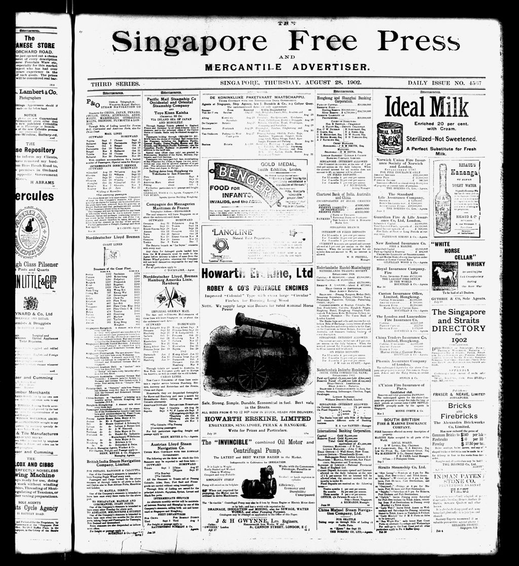 Miniature of Singapore Free Press and Mercantile Advertiser 28 August 1902