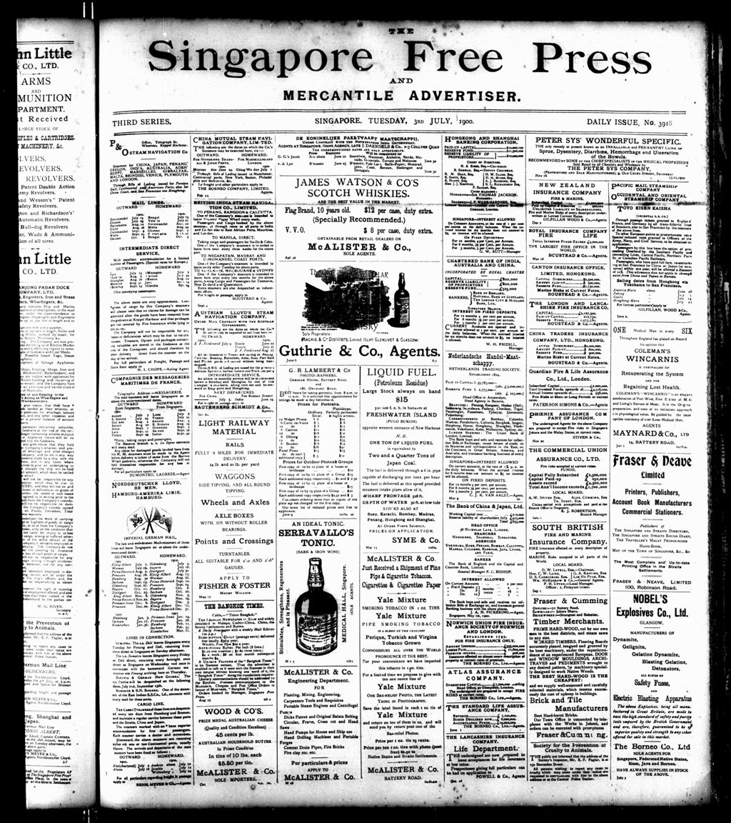 Miniature of Singapore Free Press and Mercantile Advertiser 03 July 1900