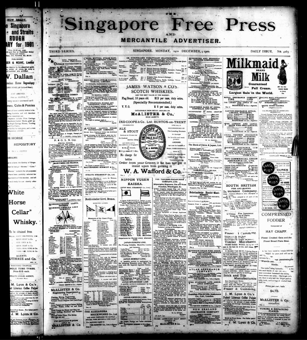 Miniature of Singapore Free Press and Mercantile Advertiser 24 December 1900