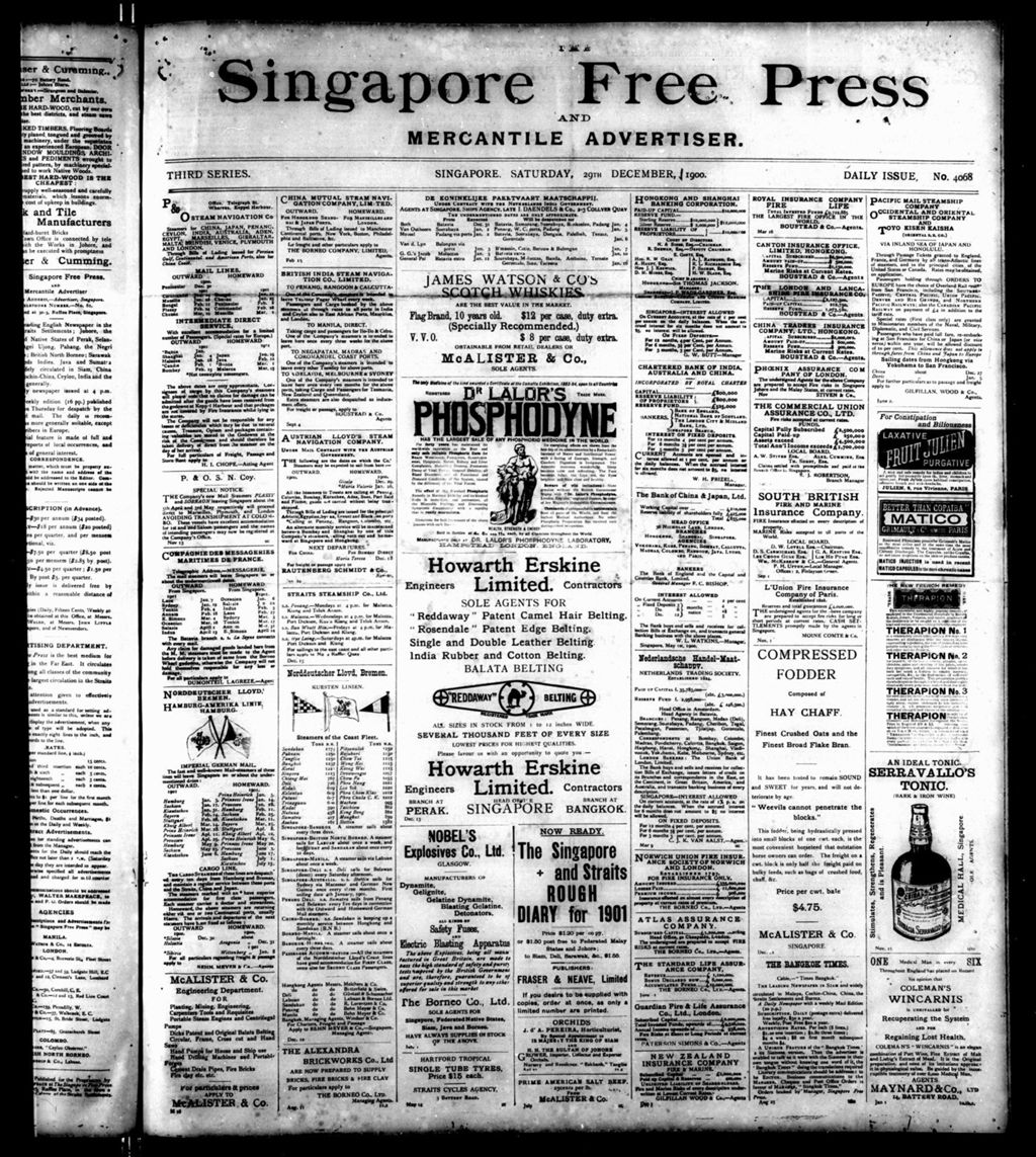 Miniature of Singapore Free Press and Mercantile Advertiser 29 December 1900