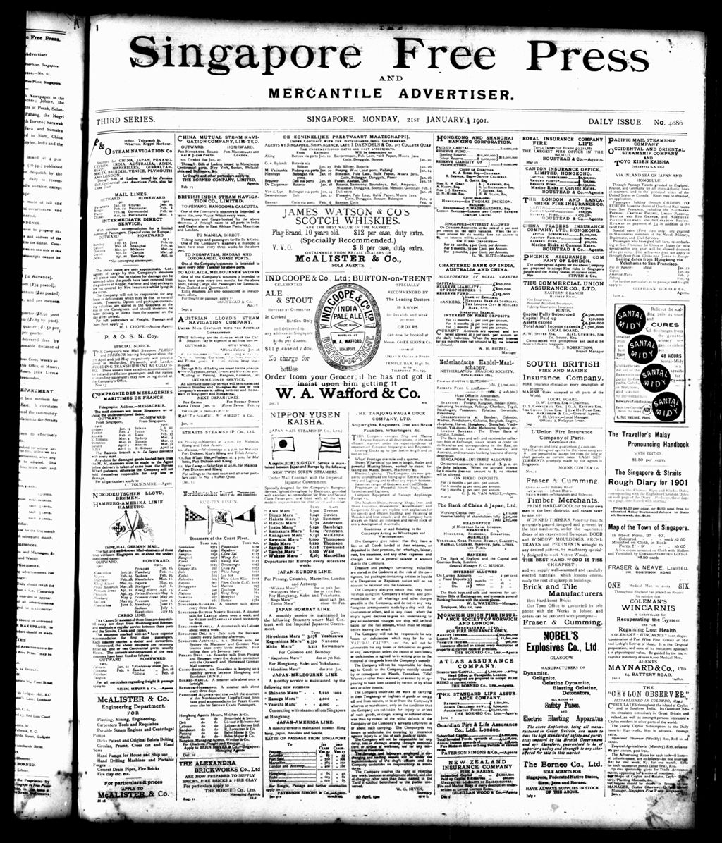 Miniature of Singapore Free Press and Mercantile Advertiser 21 January 1901