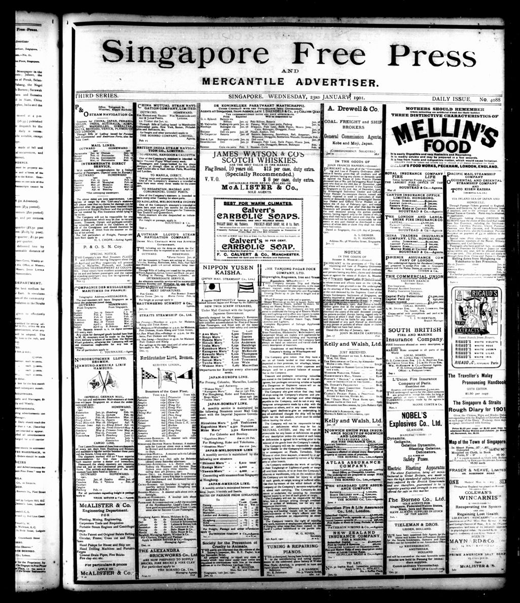 Miniature of Singapore Free Press and Mercantile Advertiser 23 January 1901