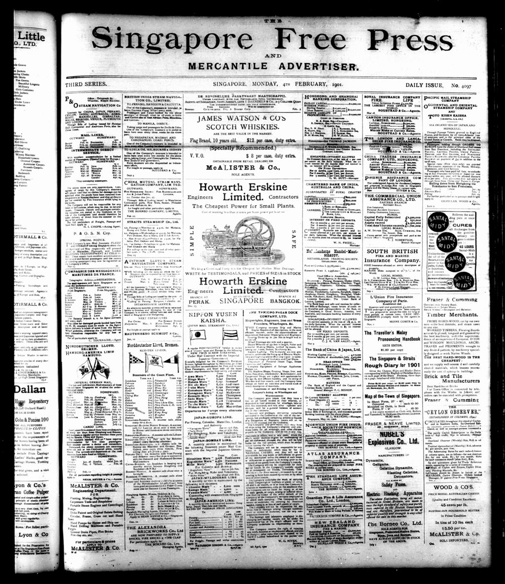 Miniature of Singapore Free Press and Mercantile Advertiser 04 February 1901