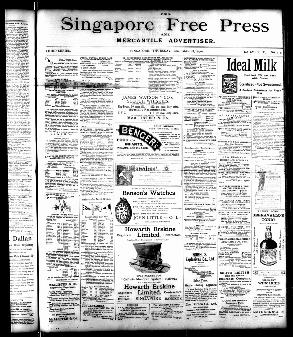 Miniature of Singapore Free Press and Mercantile Advertiser 28 March 1901