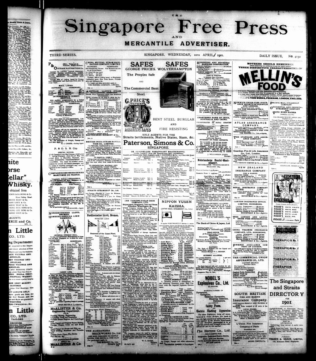 Miniature of Singapore Free Press and Mercantile Advertiser 10 April 1901