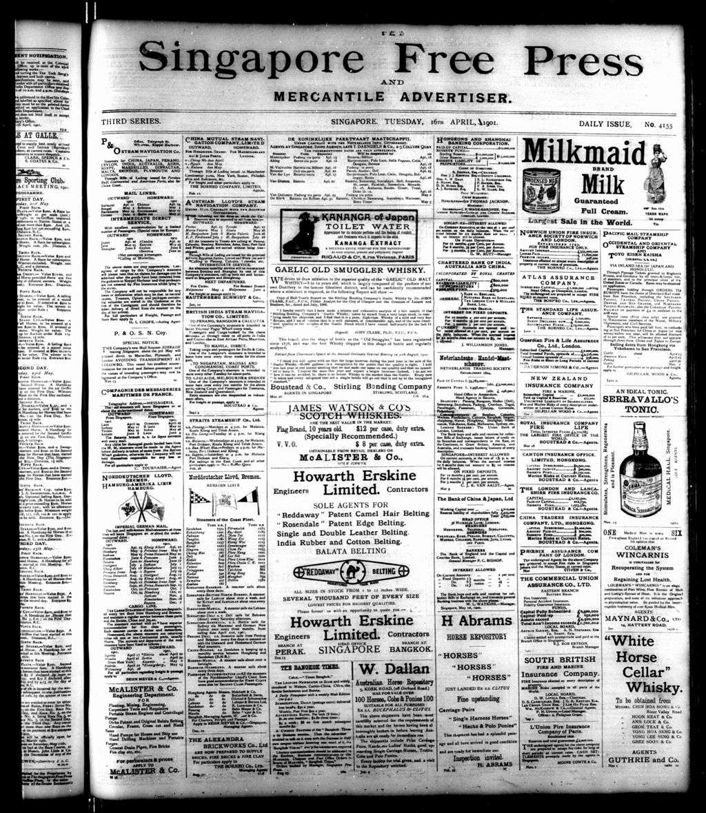 Miniature of Singapore Free Press and Mercantile Advertiser 16 April 1901