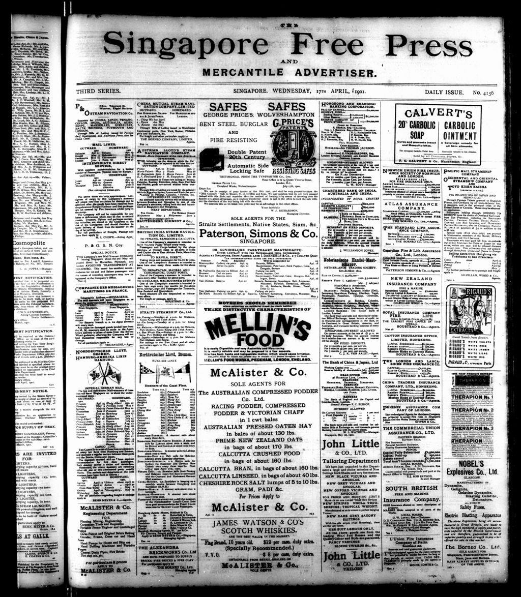 Miniature of Singapore Free Press and Mercantile Advertiser 17 April 1901