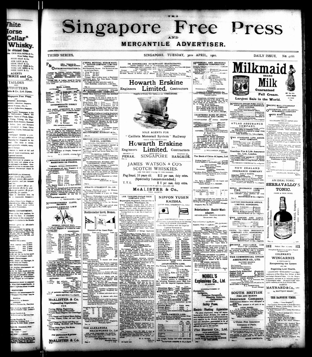 Miniature of Singapore Free Press and Mercantile Advertiser 30 April 1901