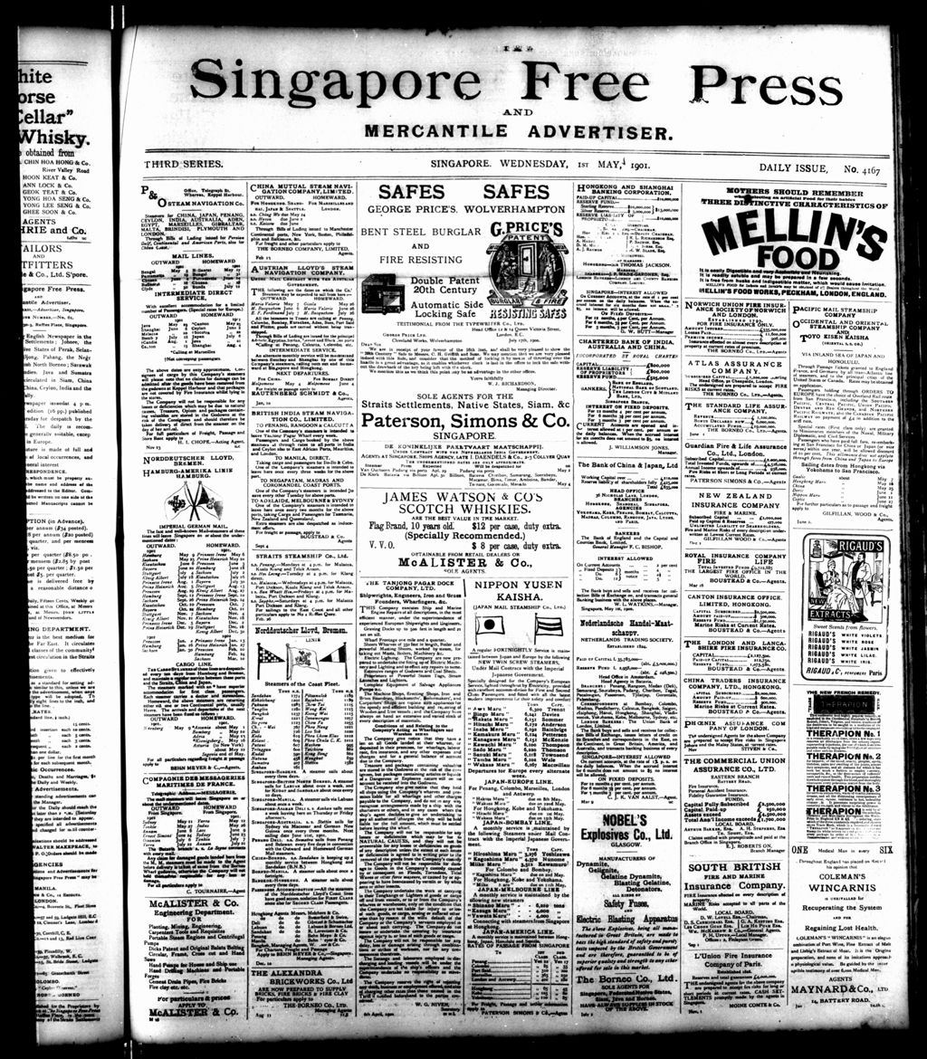 Miniature of Singapore Free Press and Mercantile Advertiser 01 May 1901