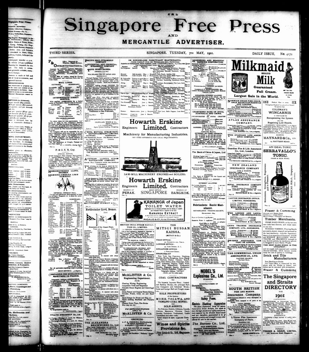 Miniature of Singapore Free Press and Mercantile Advertiser 07 May 1901