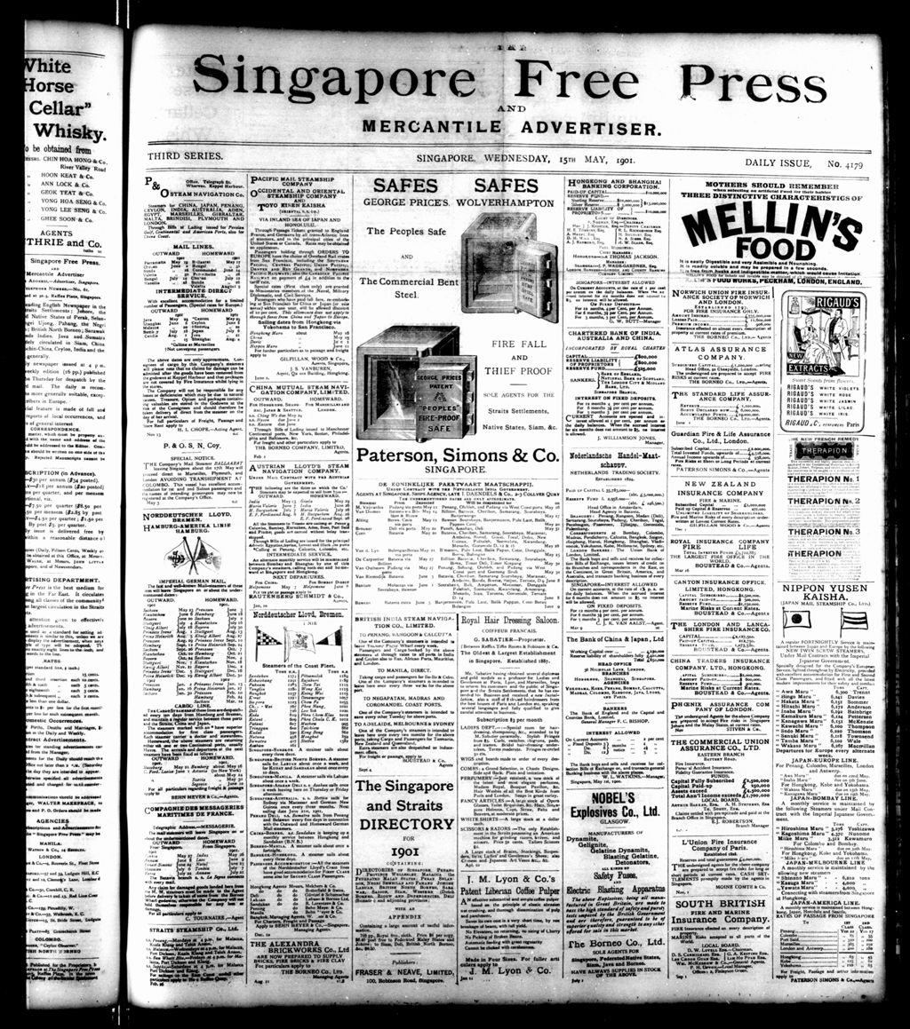 Miniature of Singapore Free Press and Mercantile Advertiser 15 May 1901