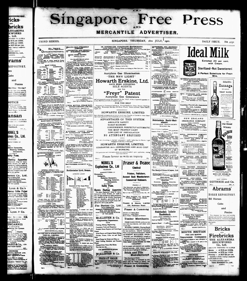 Miniature of Singapore Free Press and Mercantile Advertiser 18 July 1901