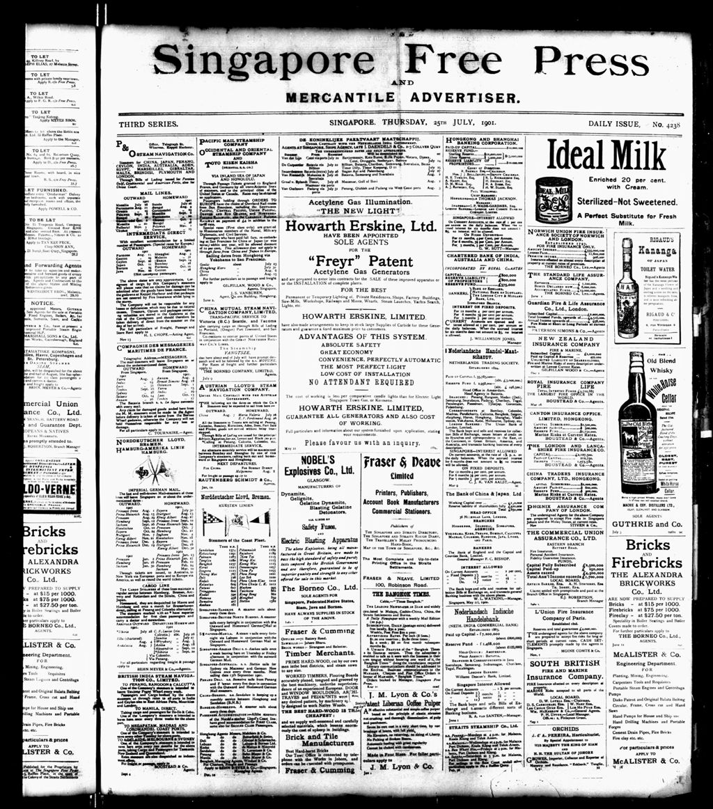 Miniature of Singapore Free Press and Mercantile Advertiser 25 July 1901