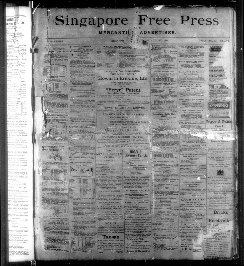 Miniature of Singapore Free Press and Mercantile Advertiser 10 August 1901