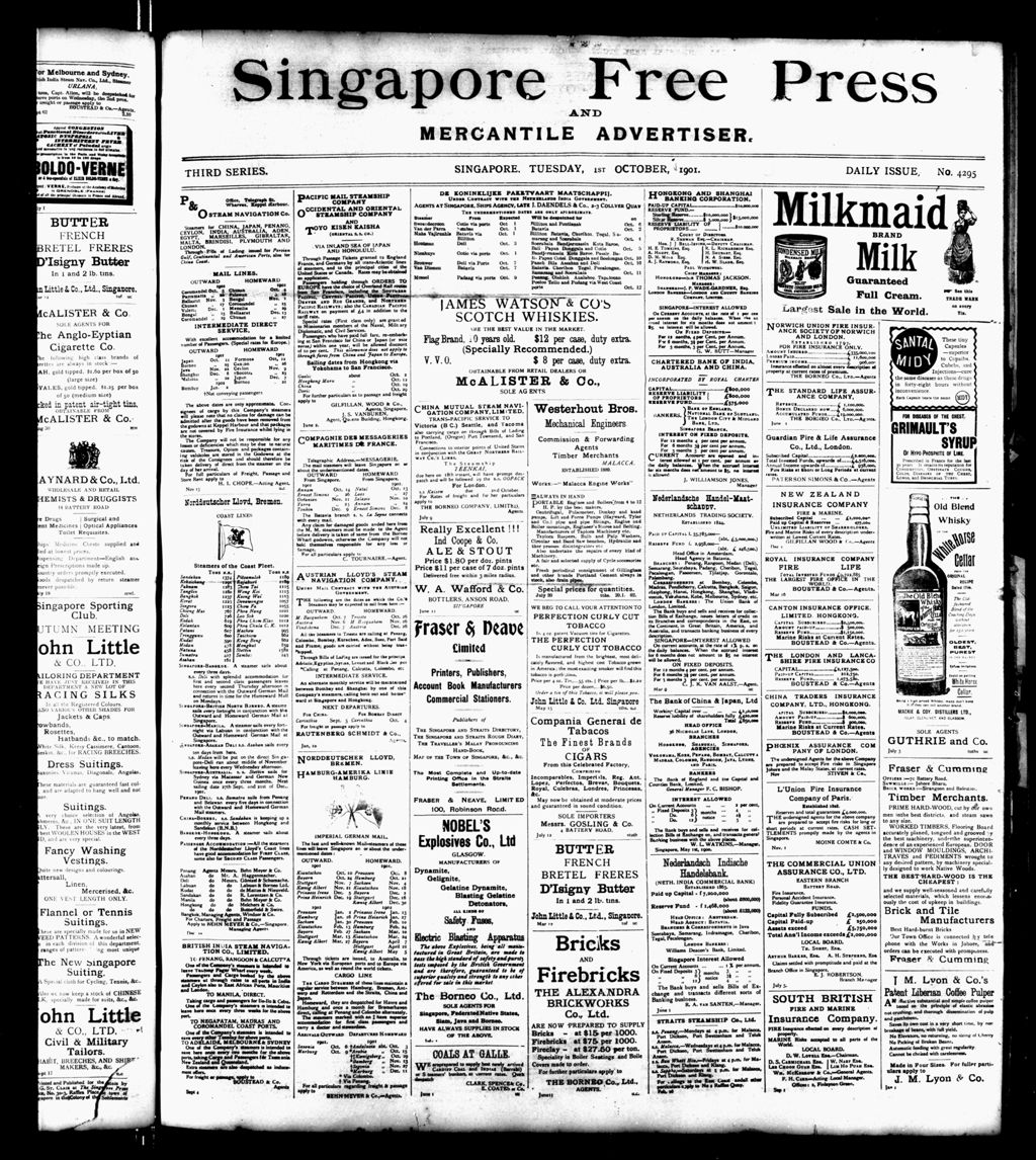 Miniature of Singapore Free Press and Mercantile Advertiser 01 October 1901