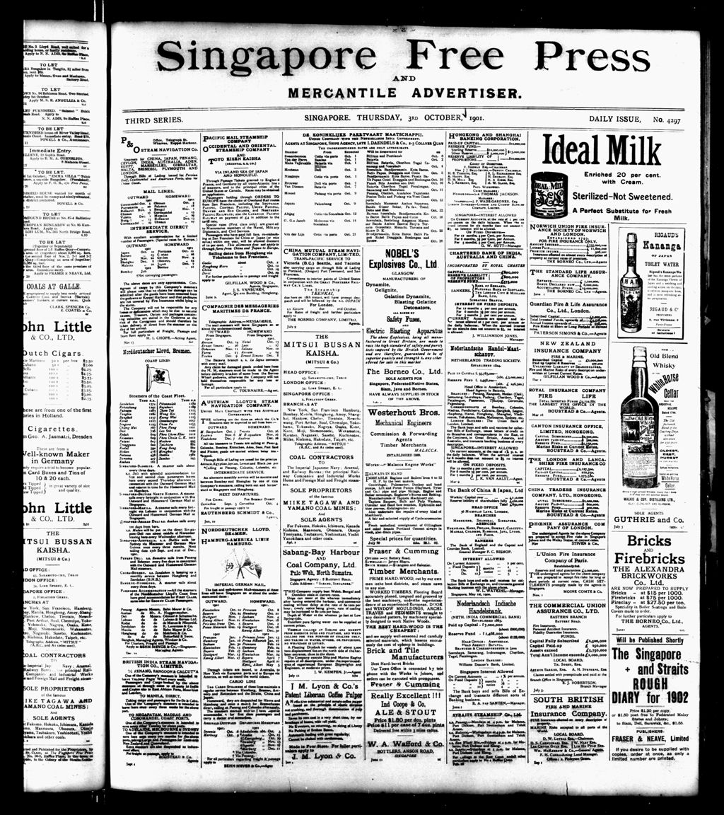 Miniature of Singapore Free Press and Mercantile Advertiser 03 October 1901