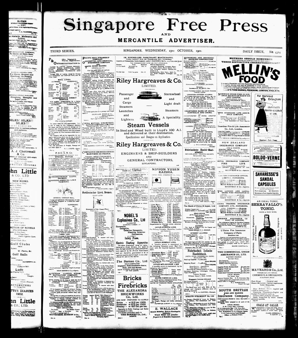 Miniature of Singapore Free Press and Mercantile Advertiser 23 October 1901