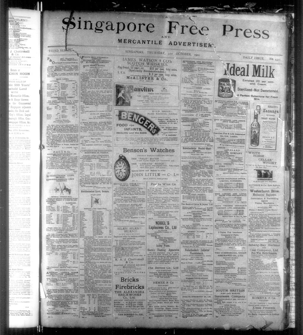 Miniature of Singapore Free Press and Mercantile Advertiser 31 October 1901