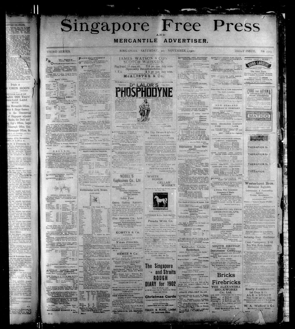 Miniature of Singapore Free Press and Mercantile Advertiser 02 November 1901