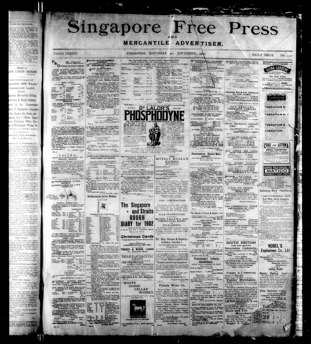 Miniature of Singapore Free Press and Mercantile Advertiser 09 November 1901