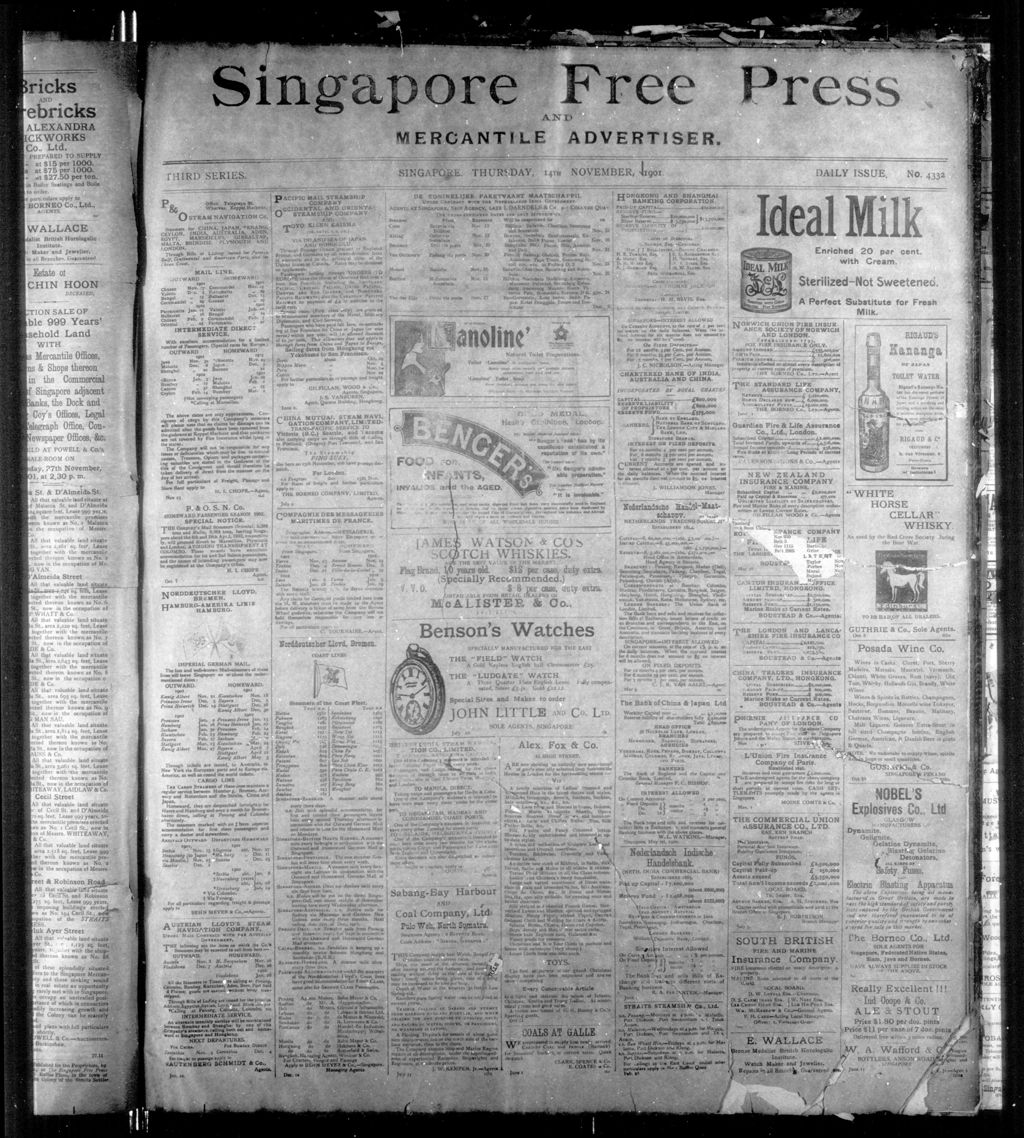 Miniature of Singapore Free Press and Mercantile Advertiser 14 November 1901