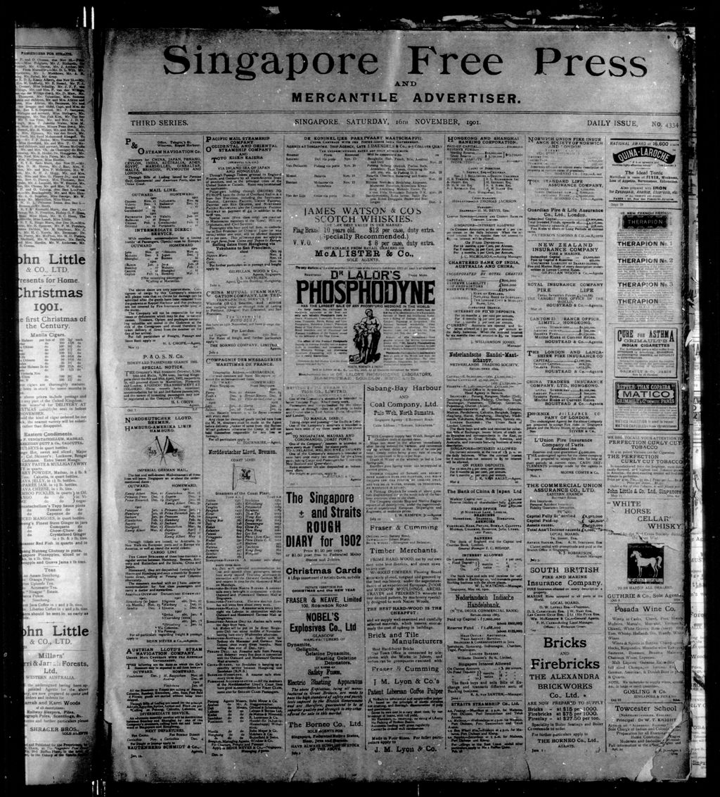 Miniature of Singapore Free Press and Mercantile Advertiser 16 November 1901