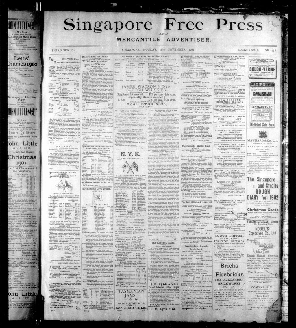 Miniature of Singapore Free Press and Mercantile Advertiser 18 November 1901