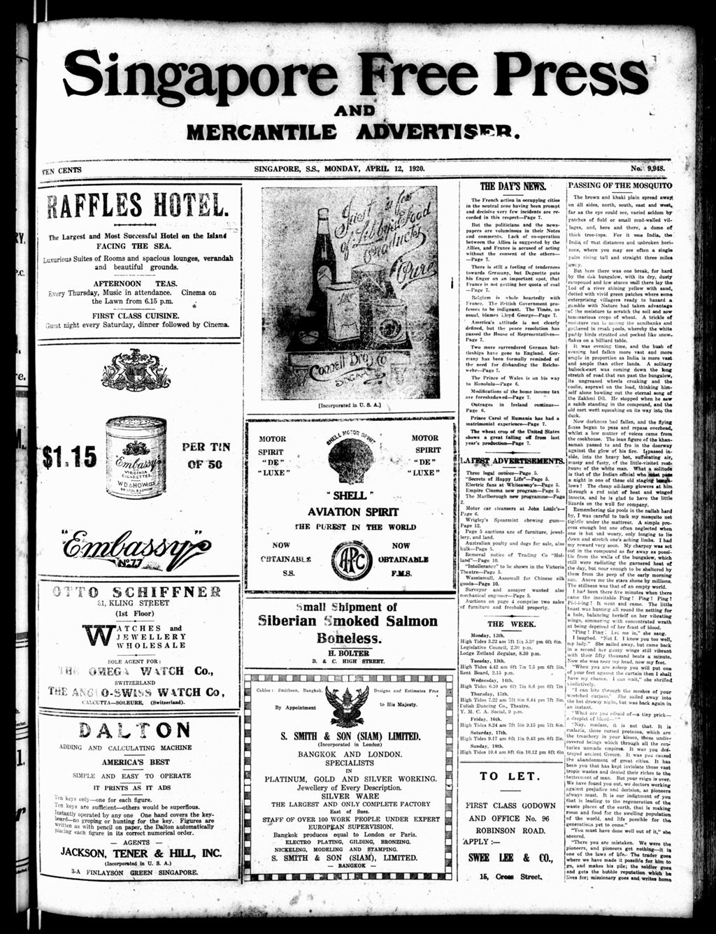 Miniature of Singapore Free Press and Mercantile Advertiser 12 April 1920