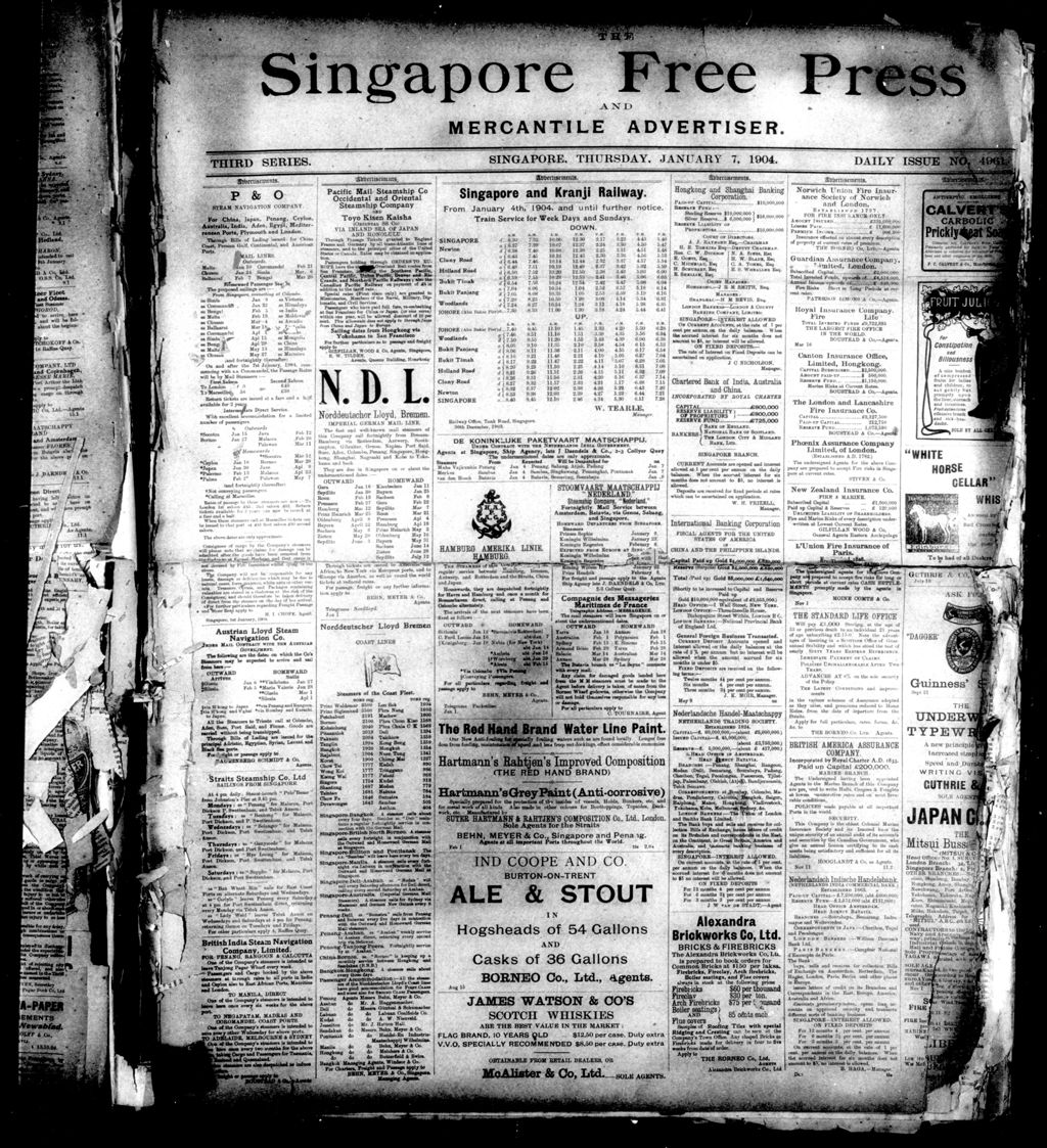 Miniature of Singapore Free Press and Mercantile Advertiser 07 January 1904