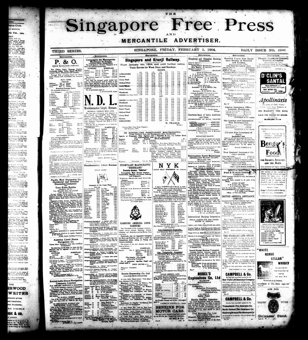 Miniature of Singapore Free Press and Mercantile Advertiser 05 February 1904