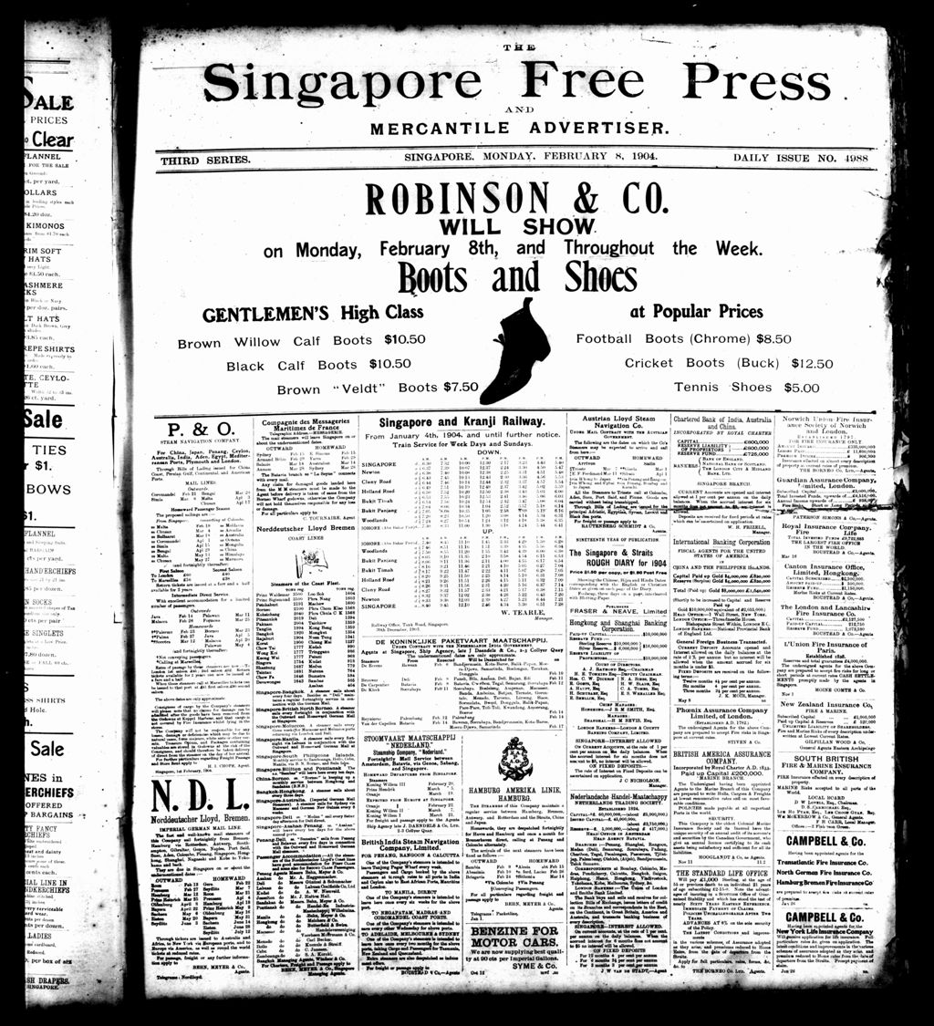 Miniature of Singapore Free Press and Mercantile Advertiser 08 February 1904