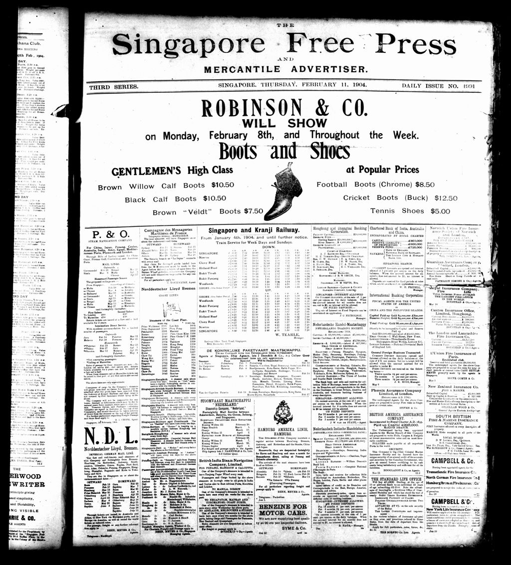 Miniature of Singapore Free Press and Mercantile Advertiser 11 February 1904