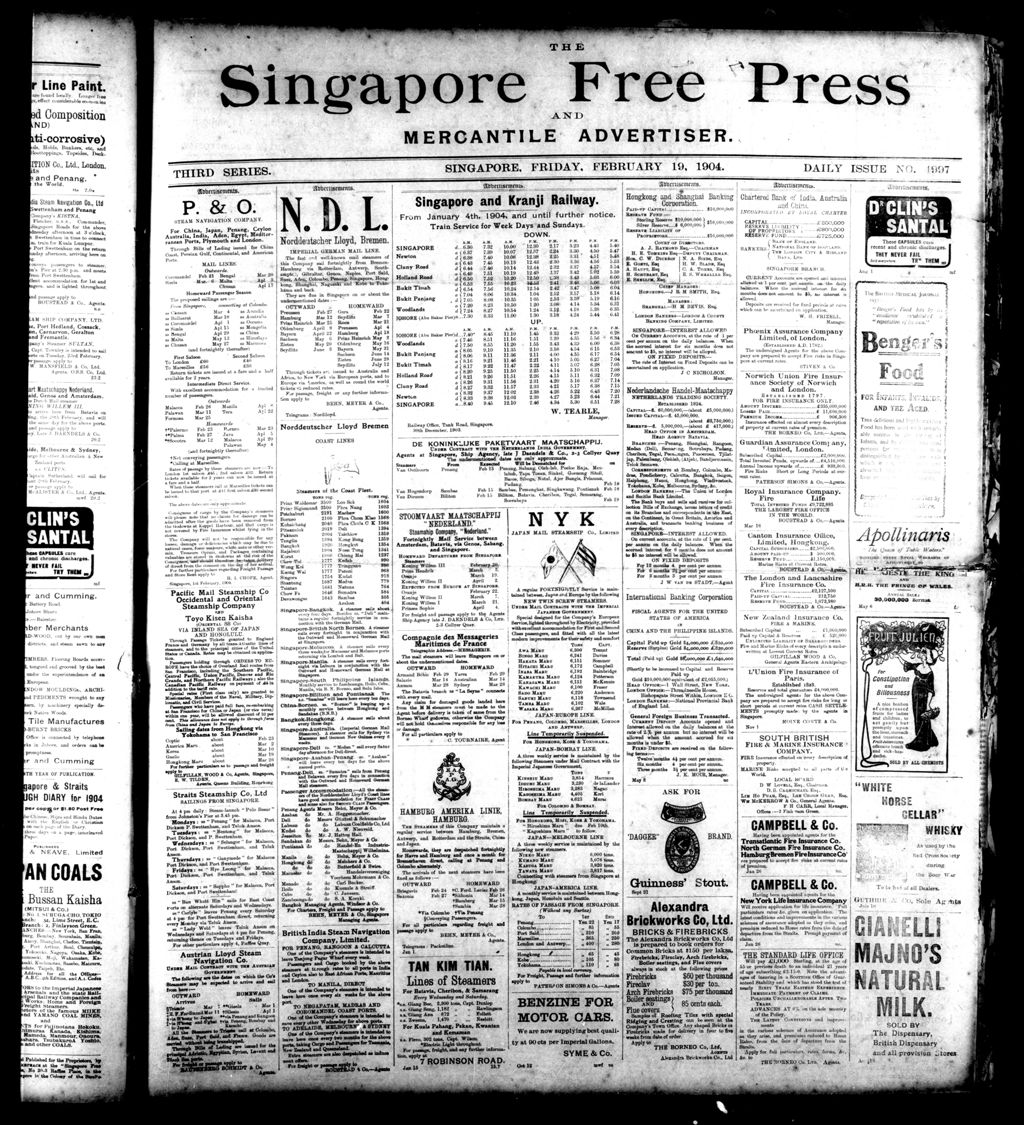 Miniature of Singapore Free Press and Mercantile Advertiser 19 February 1904