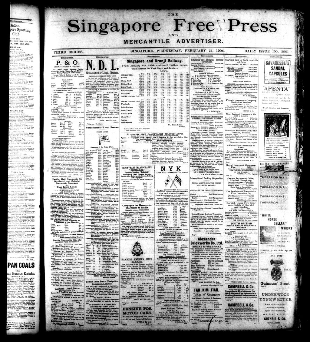 Miniature of Singapore Free Press and Mercantile Advertiser 24 February 1904