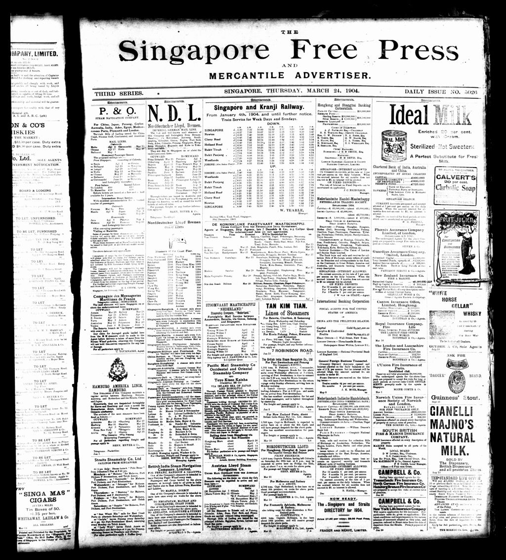 Miniature of Singapore Free Press and Mercantile Advertiser 24 March 1904