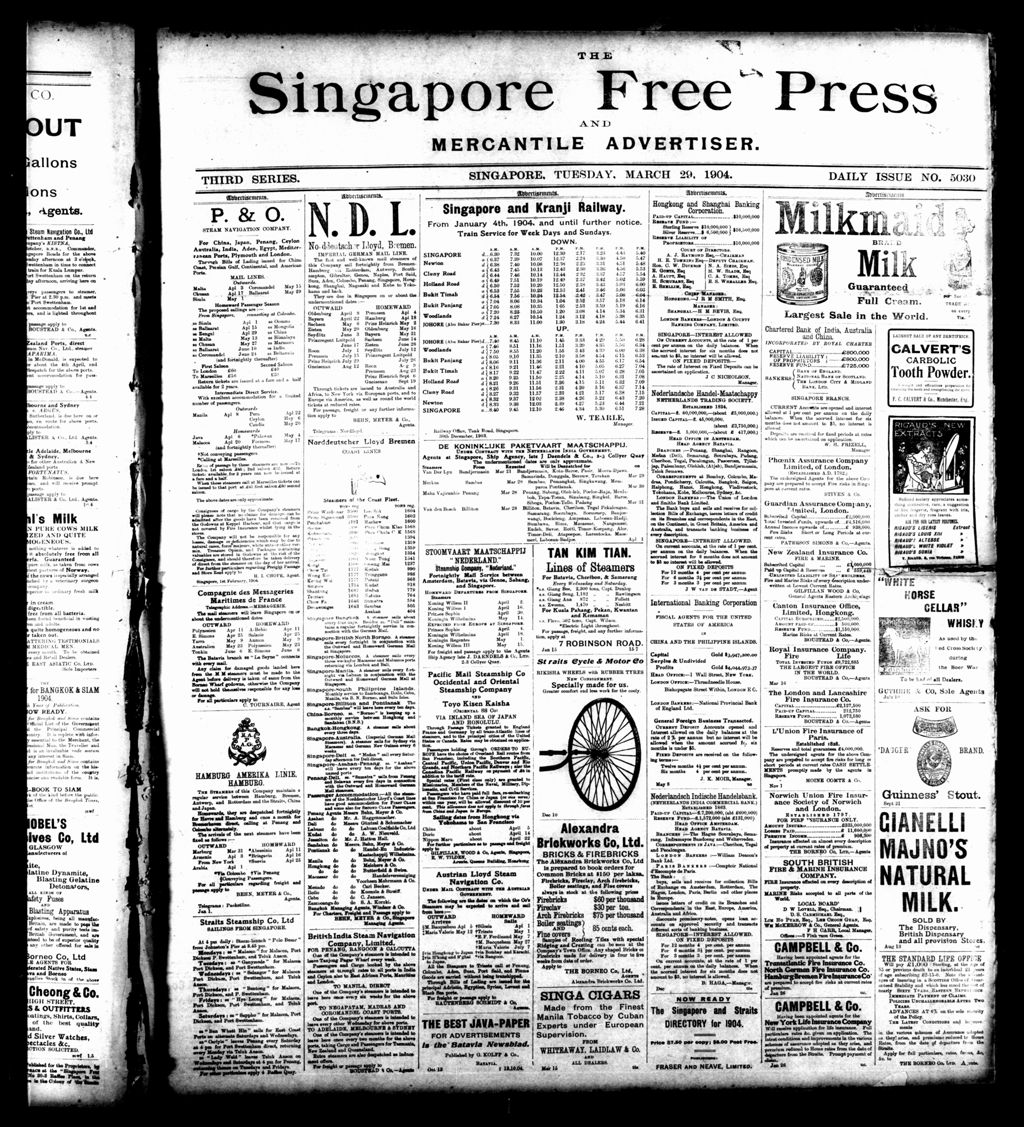 Miniature of Singapore Free Press and Mercantile Advertiser 29 March 1904