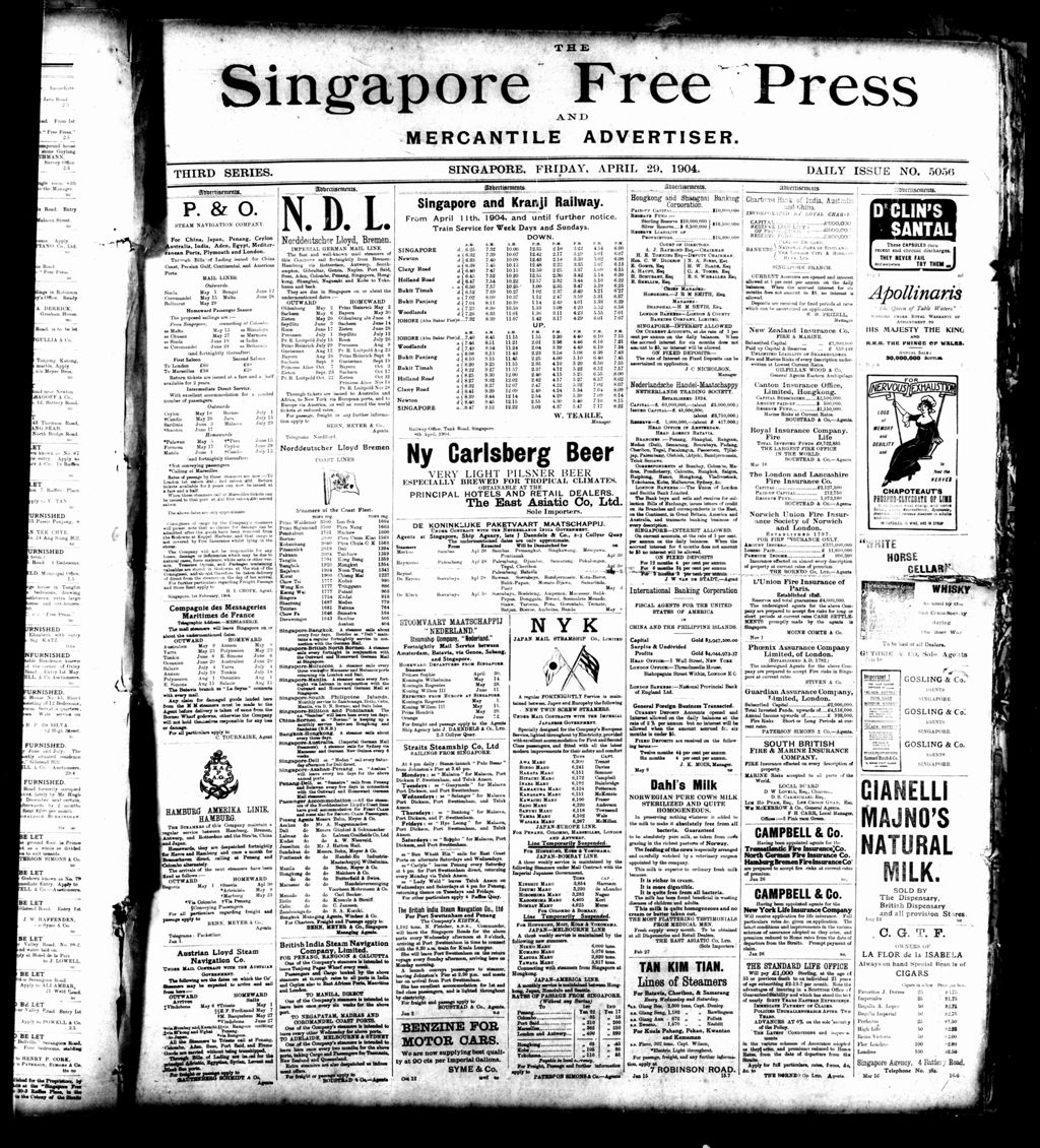 Miniature of Singapore Free Press and Mercantile Advertiser 29 April 1904