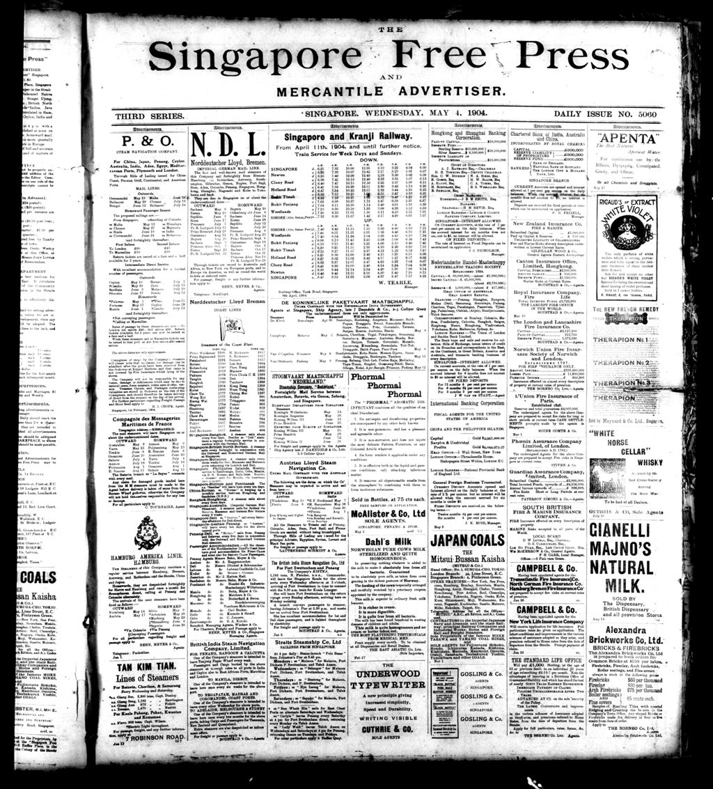 Miniature of Singapore Free Press and Mercantile Advertiser 04 May 1904