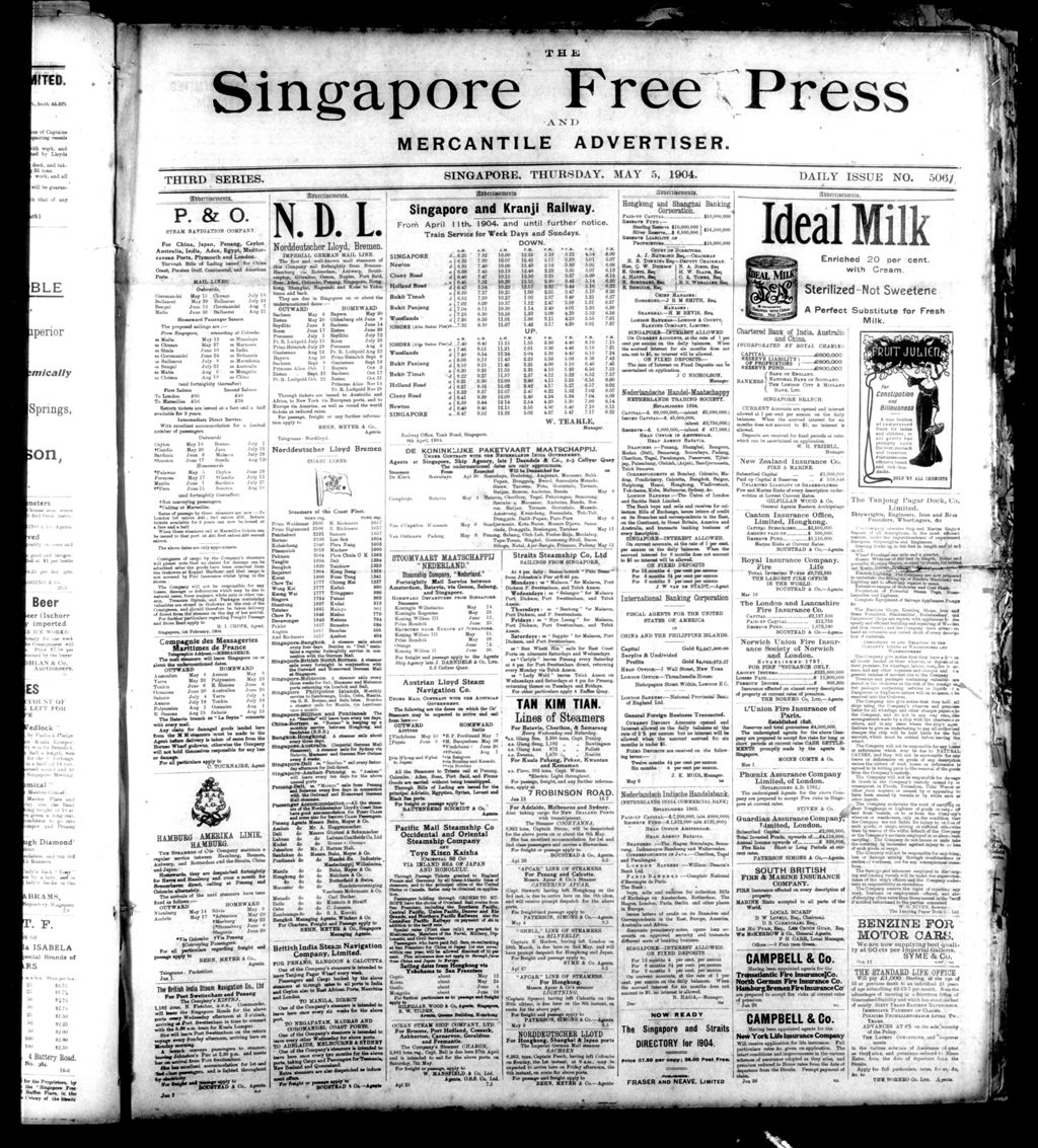 Miniature of Singapore Free Press and Mercantile Advertiser 05 May 1904