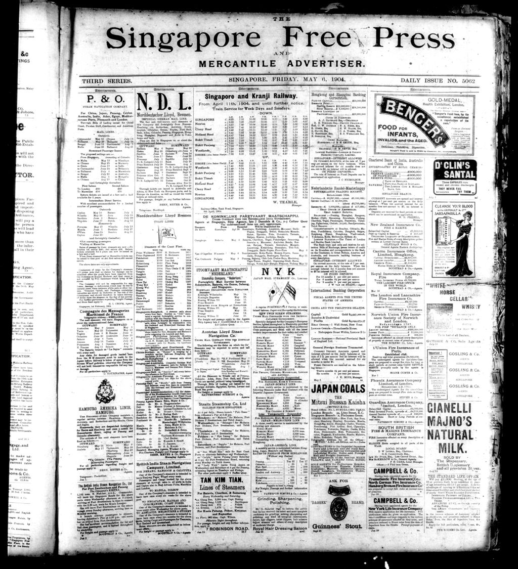 Miniature of Singapore Free Press and Mercantile Advertiser 06 May 1904