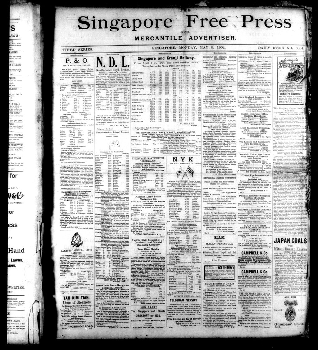 Miniature of Singapore Free Press and Mercantile Advertiser 09 May 1904