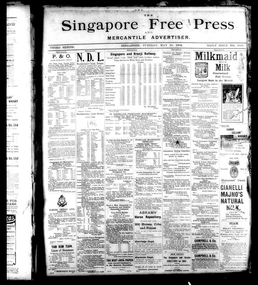 Miniature of Singapore Free Press and Mercantile Advertiser 10 May 1904