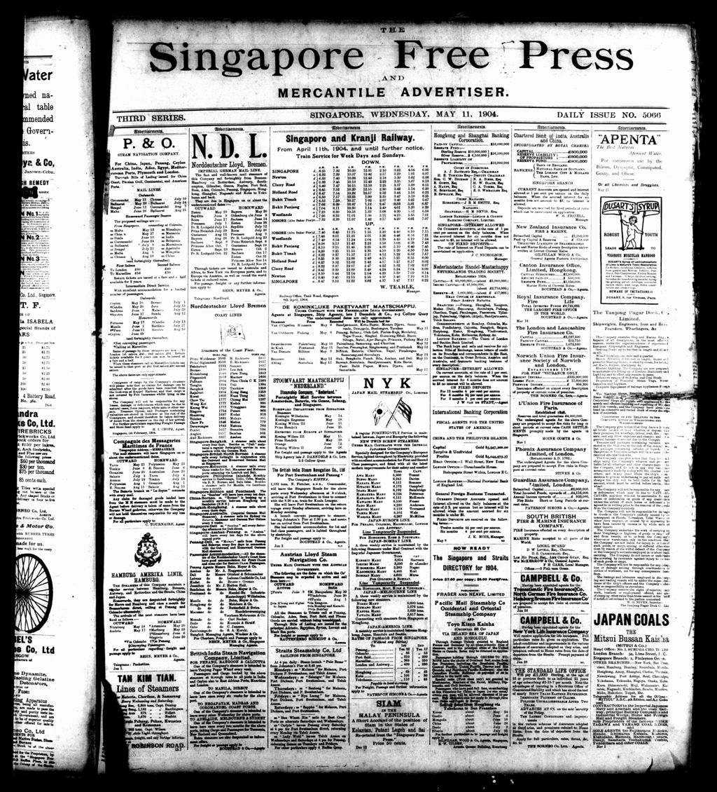 Miniature of Singapore Free Press and Mercantile Advertiser 11 May 1904