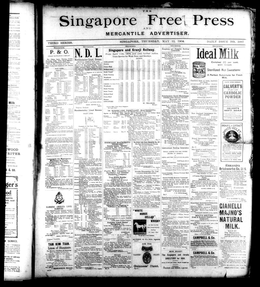 Miniature of Singapore Free Press and Mercantile Advertiser 12 May 1904