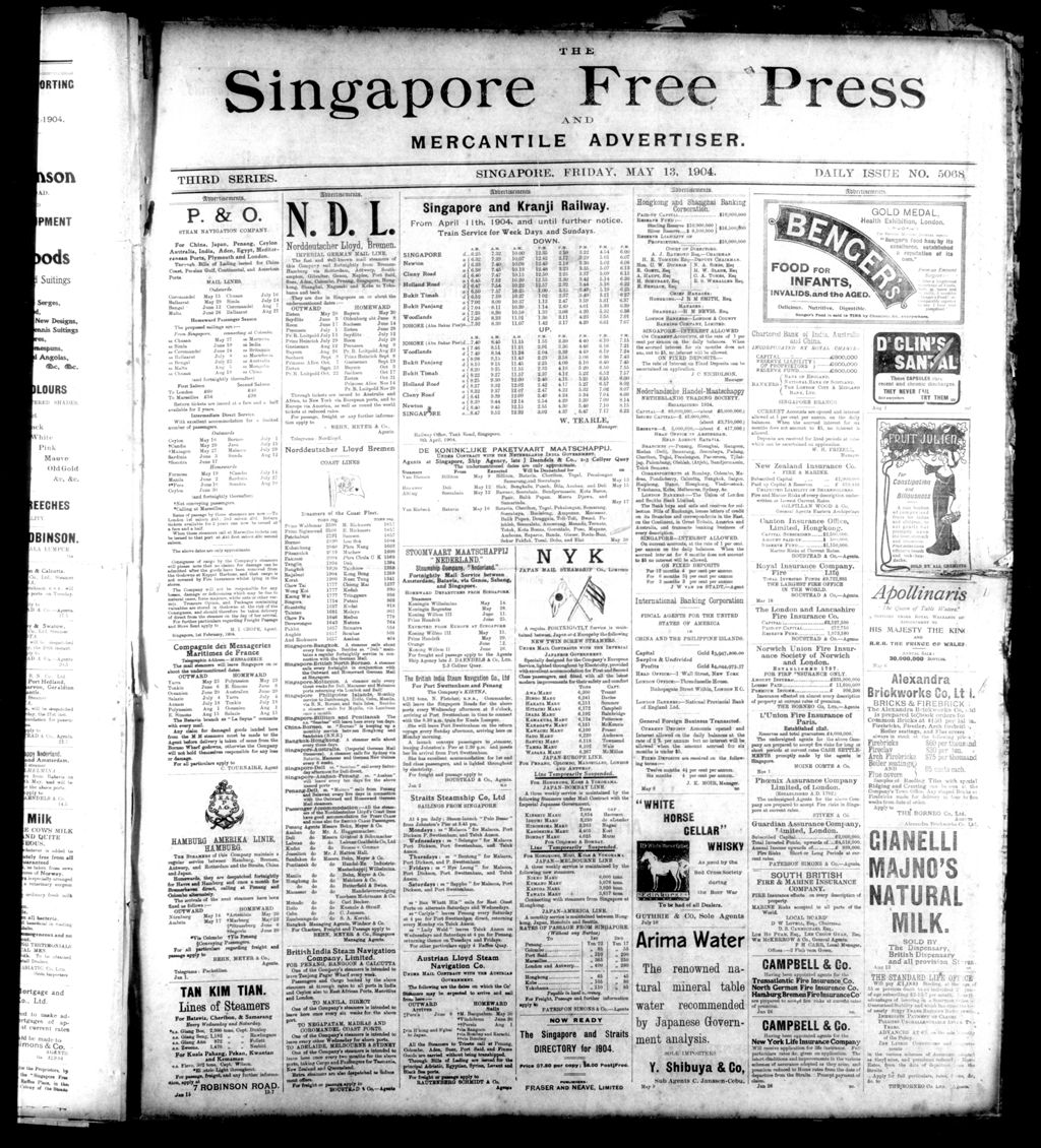 Miniature of Singapore Free Press and Mercantile Advertiser 13 May 1904