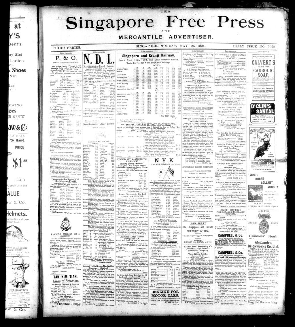 Miniature of Singapore Free Press and Mercantile Advertiser 16 May 1904