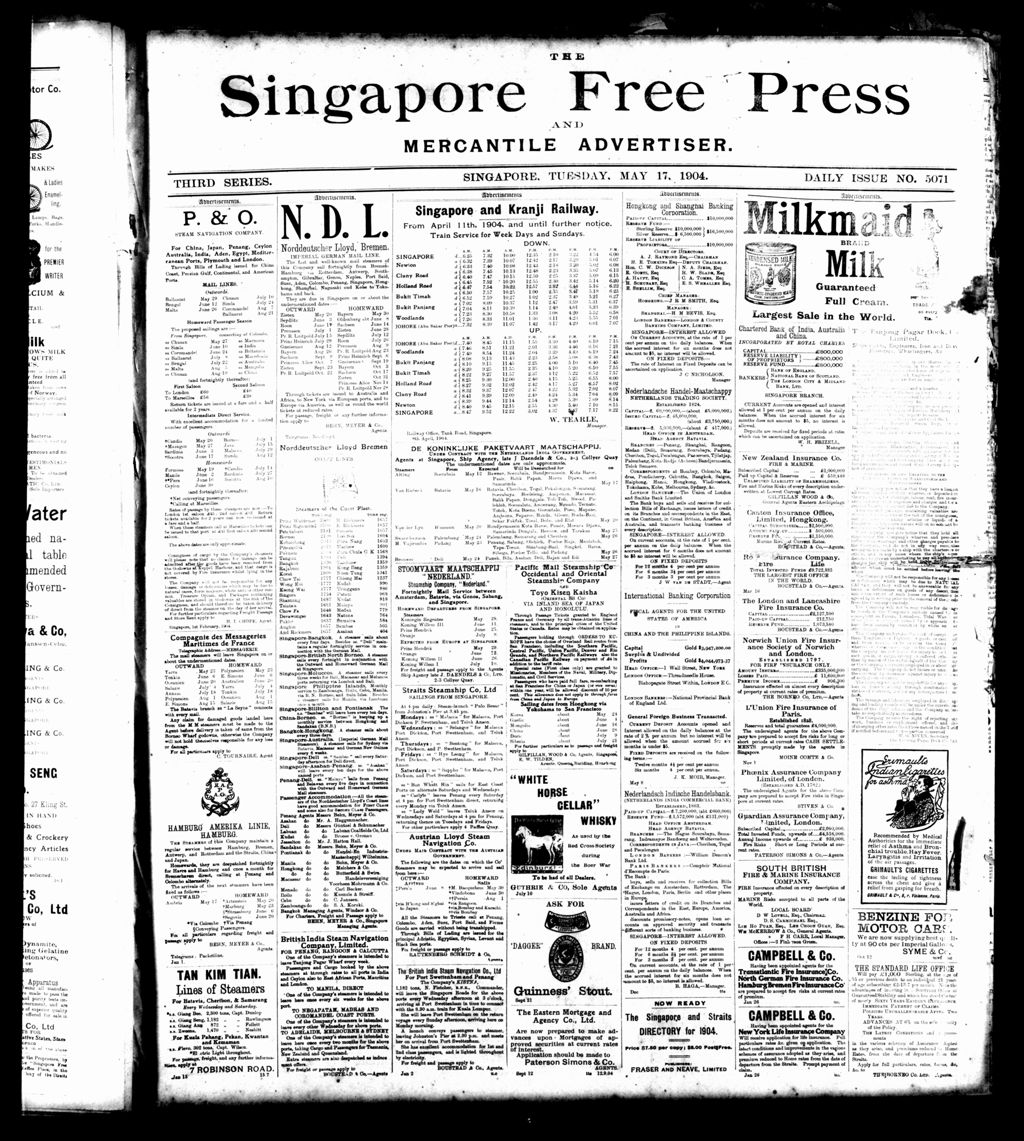 Miniature of Singapore Free Press and Mercantile Advertiser 17 May 1904