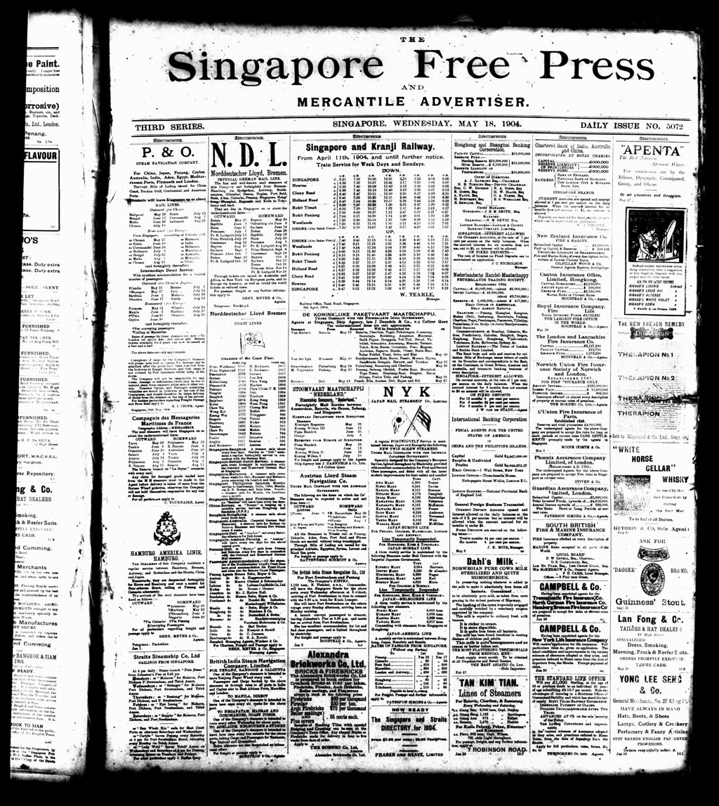 Miniature of Singapore Free Press and Mercantile Advertiser 18 May 1904