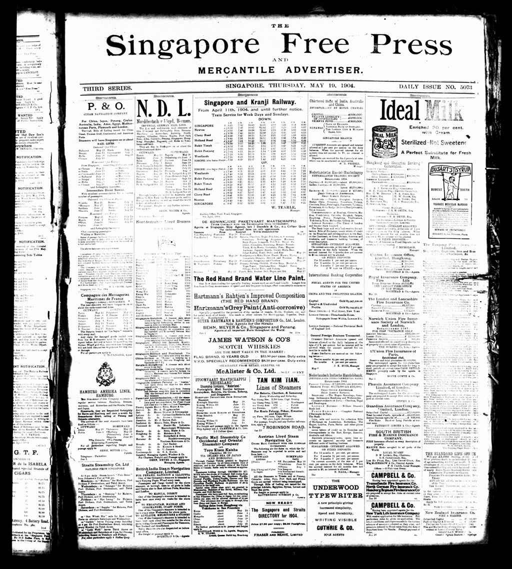 Miniature of Singapore Free Press and Mercantile Advertiser 19 May 1904