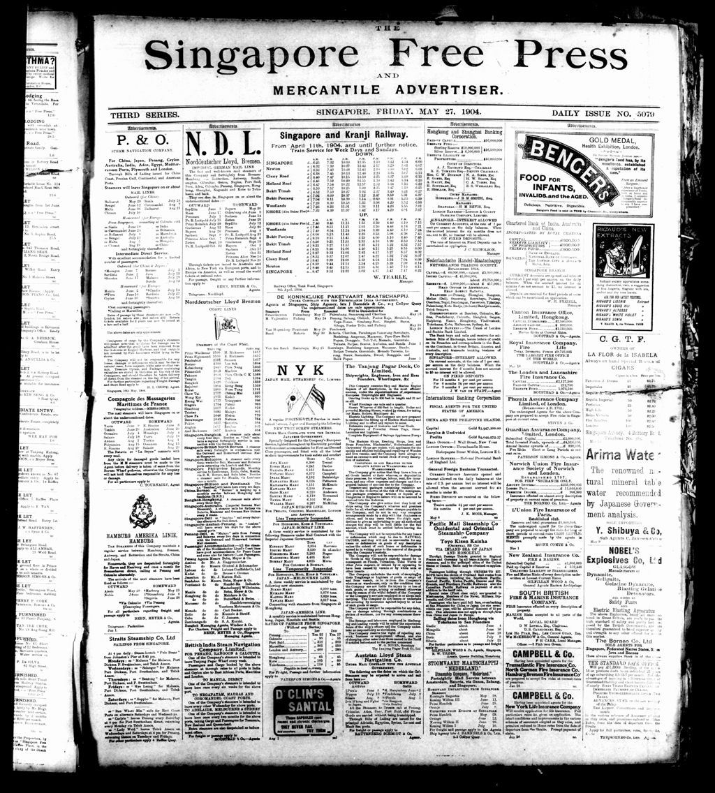 Miniature of Singapore Free Press and Mercantile Advertiser 27 May 1904